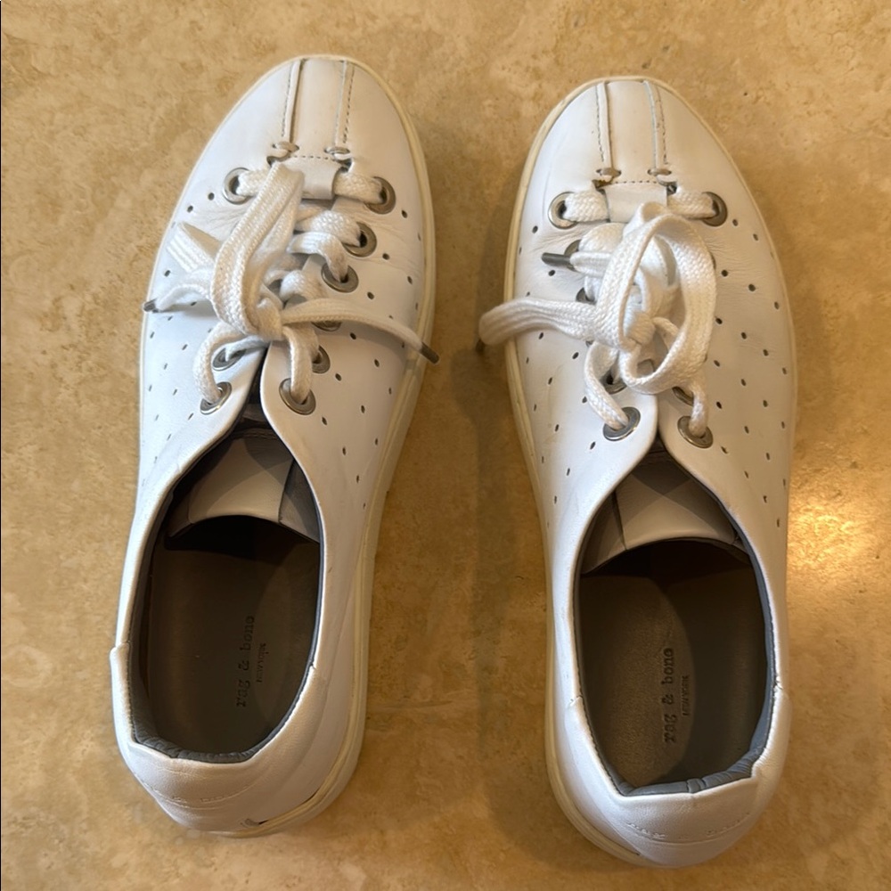 Rag & Bone White Sneakers Minimalist Lace-Up Design